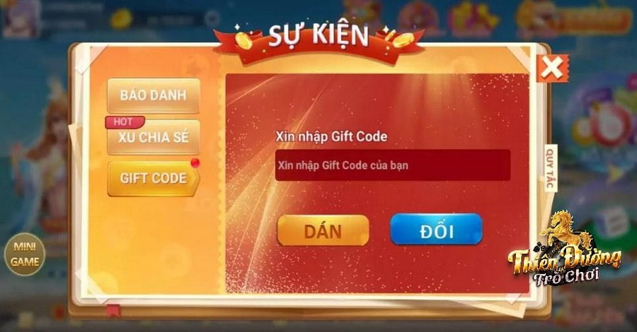giftcode miễn phí từ Fanpage TDTC
